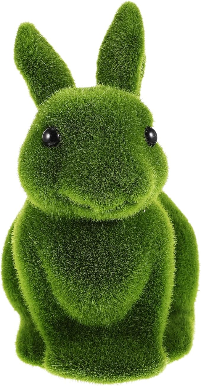 GALPADA Flocked Rabbit Moss Easter Bunny Small Rabbit Moss