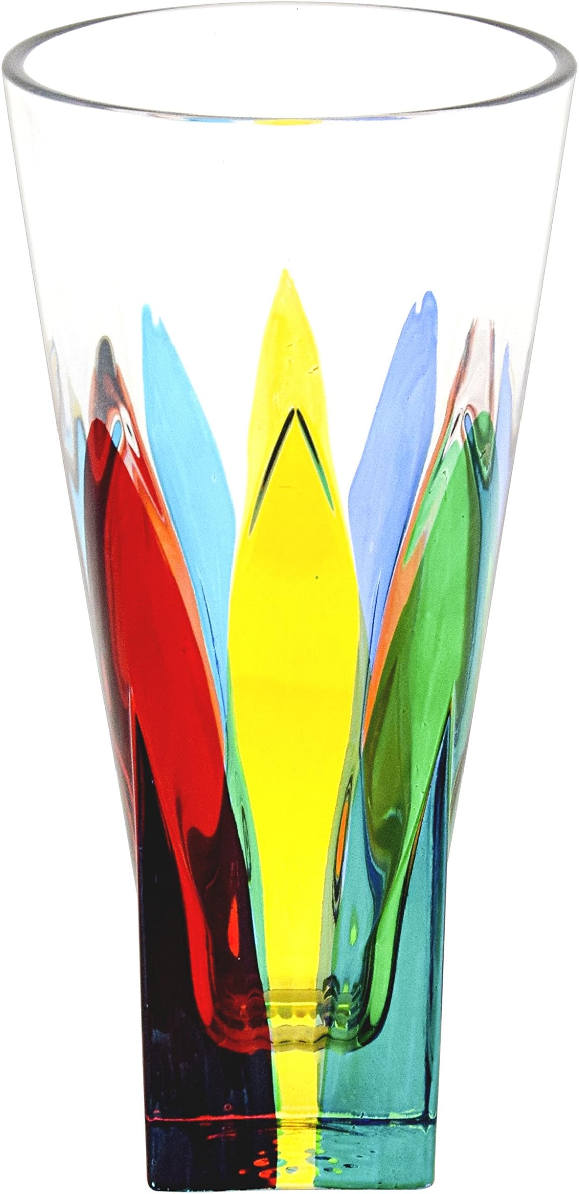 VASO NIMPHEA Vase Crystal Hand Painted Traditional Technique and Colors of Venice