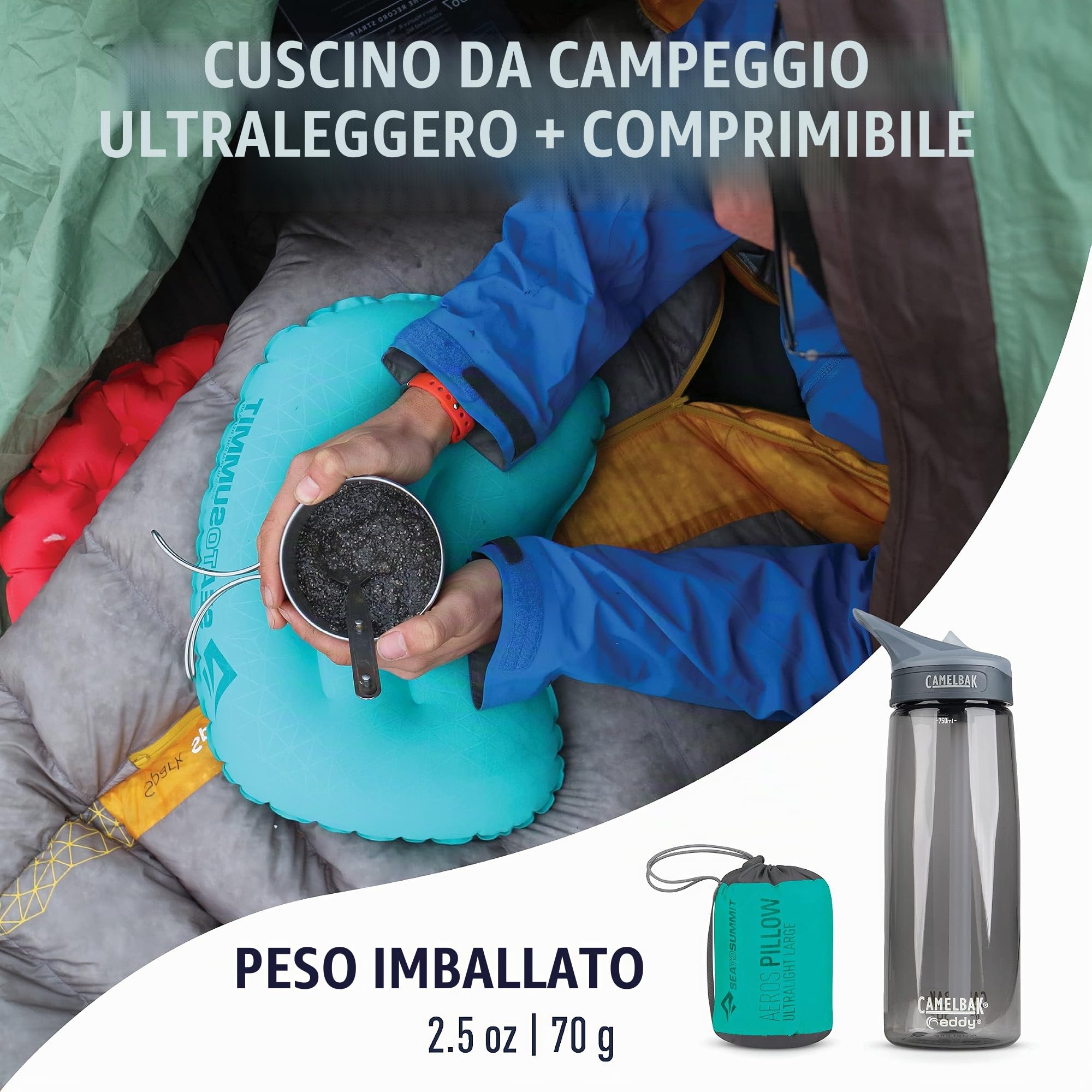 SEATO SUMMIT Almohada - Aeros Ultralight Pillow L turquesa Color: turquesa