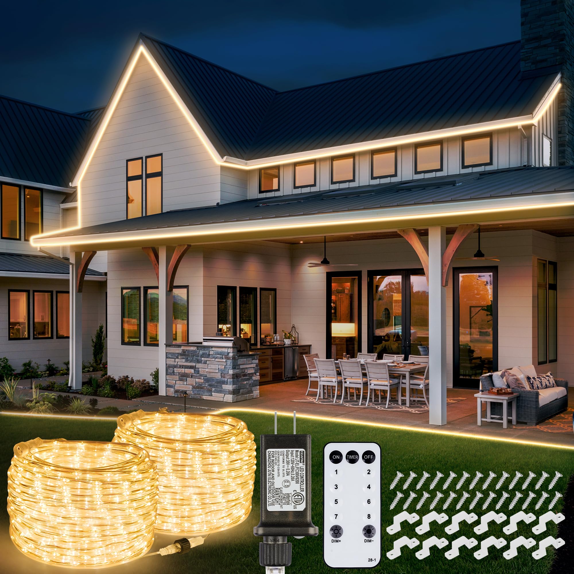 Photo 1 of OMIKA 100FT 1200 LED Connectable Rope Lights - Warm White