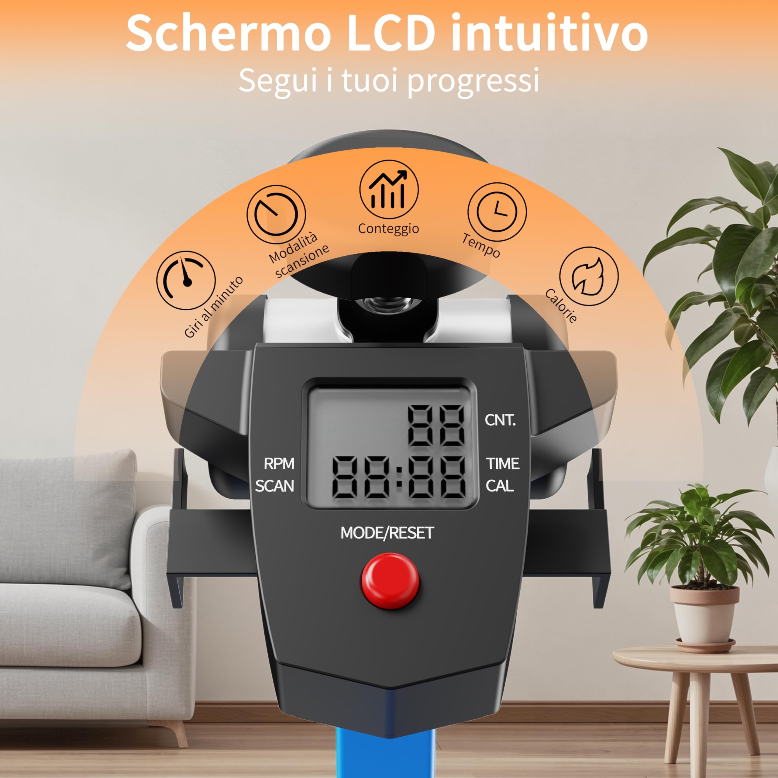 Pedaliera per Braccia e Gambe da Divano e Poltrona con Schermo LCD, Mini Bike Ginnastica Passiva Cyclette Manubrio Display Bici da Camera Casa Home Gym