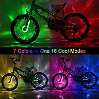 Vista 2 de DAWAY Luces recargables para rueda de bicicleta - A16 Luces LED frescas para neumáticos de bicicleta, accesorios seguros para niños y adultos