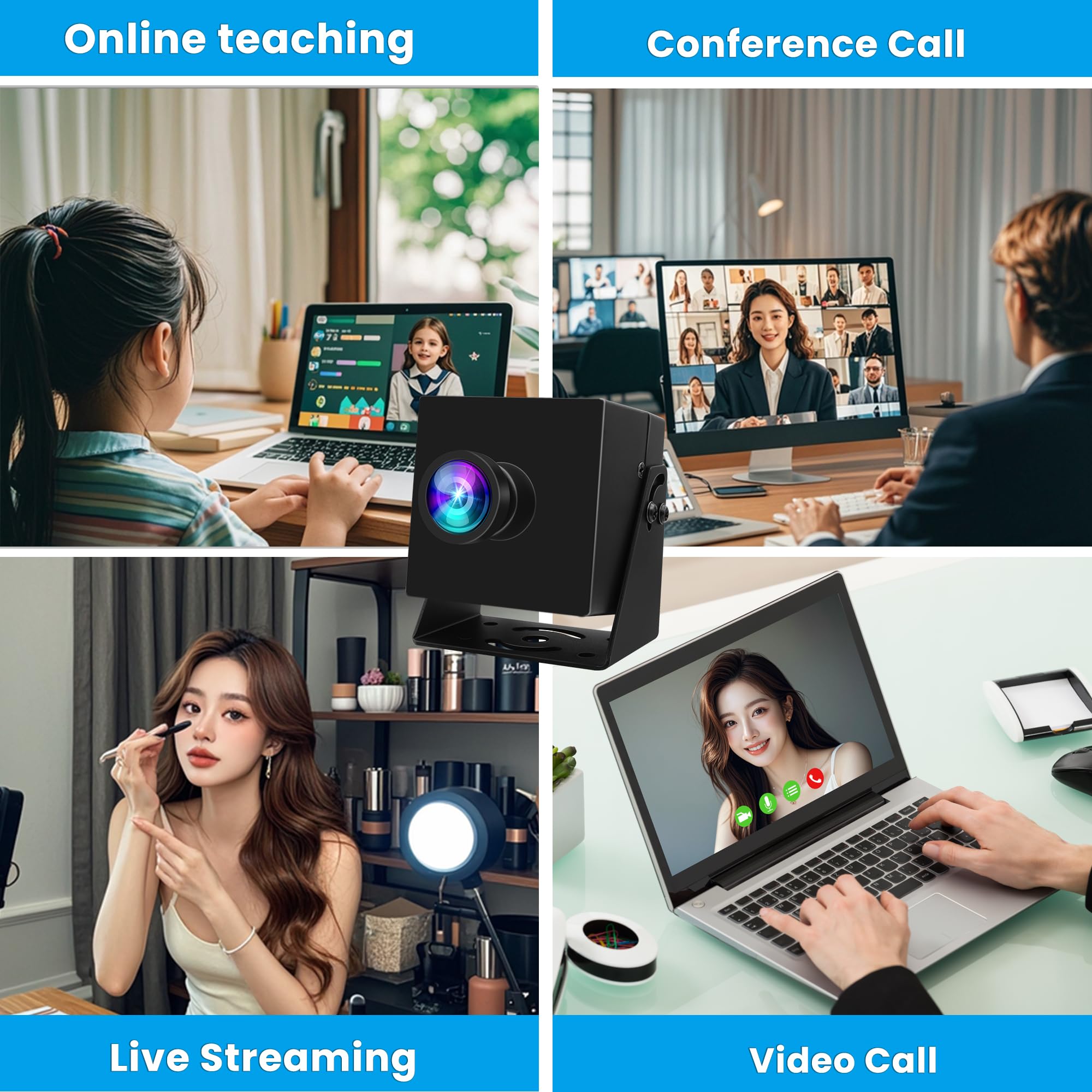 ELP Telecamera USB 1080P 120fps per computer - Fotocamera grandangolare da 12 MP per PC, ad alta velocità e design mini per desktop, industriale, sicurezza e Raspberry Pi