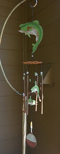 Miniatura 2 de Sunset Vista Designs Catch of the Day - Campanilla de viento de pez, verde, 36 pulgadas de largo