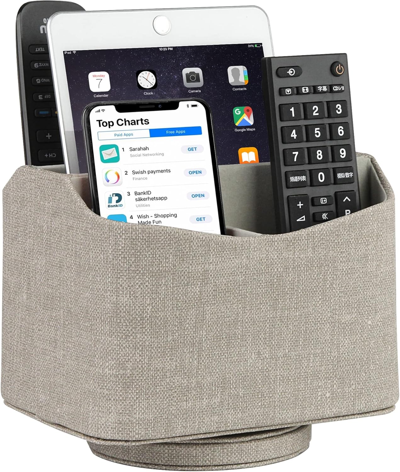 HofferRuffer Spinning Remote Control Holder, Remote Controller Holder