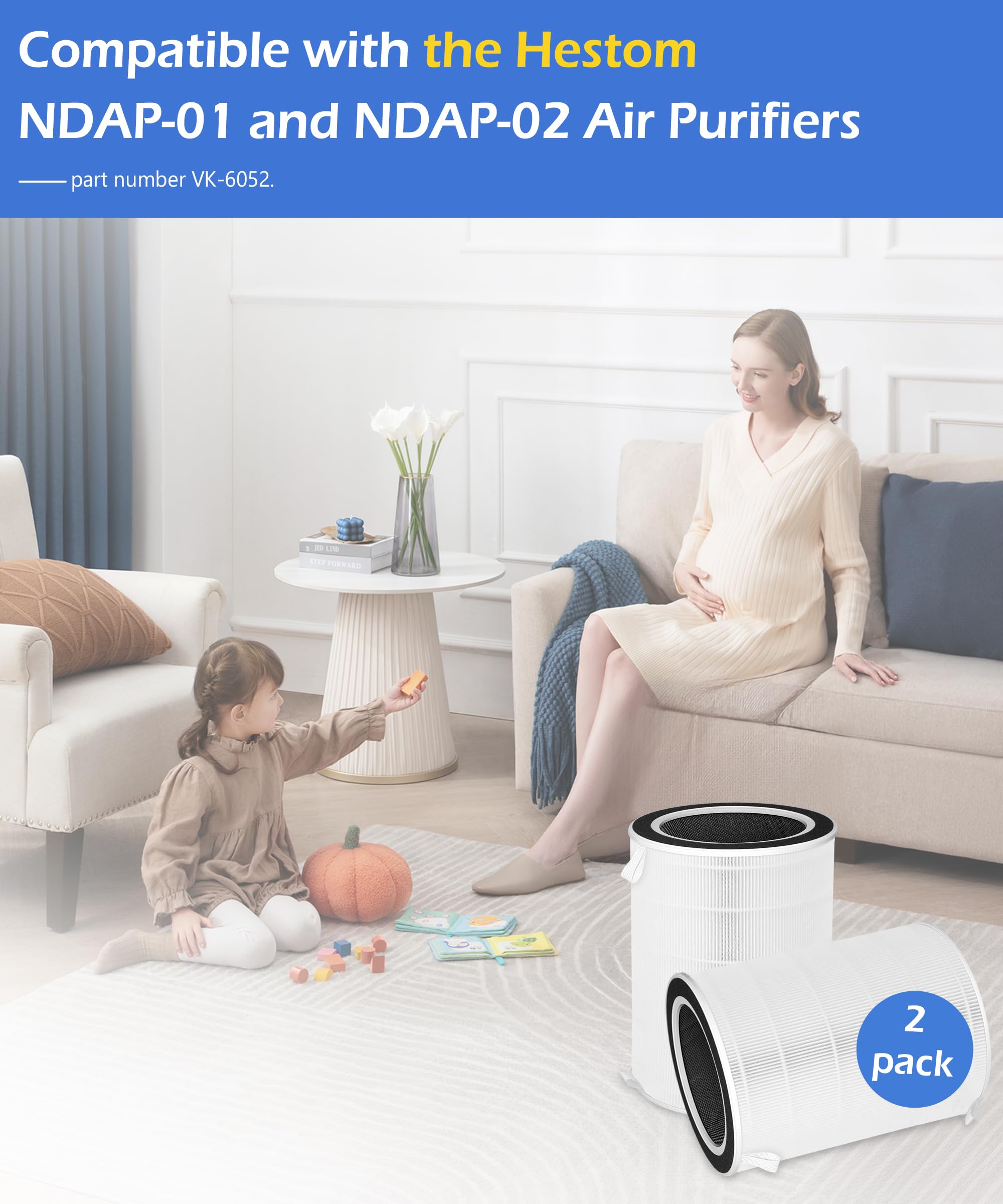 Vhbw Filtre 2 En 1 Humidificateurs / Purificateurs D'air  Charbon Actif Hepa Compatible Avec Bielmeier Bhg 280 Remplace Bielmeier 028001 16586080