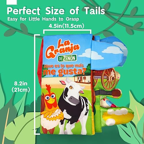 Miniatura 3 de TOYMAKER La Granja De Zenon BARTOLITO & LOLA Libros para bebés españoles Juguetes Toque y Sensación Tela Arruga Suave Bebé Libros Españoles y Vaca