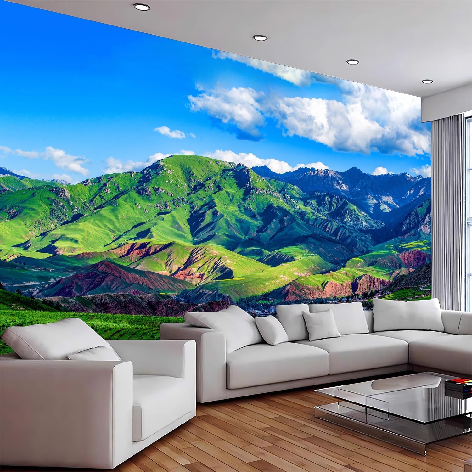 Panoramiczna tapeta Góra Włóknina Naturalny Krajobraz Plakat Trompe l'oeil Mural 3D Sztuka Dekoracja ścienna Salon Sypialnia 200x140cm 2259b