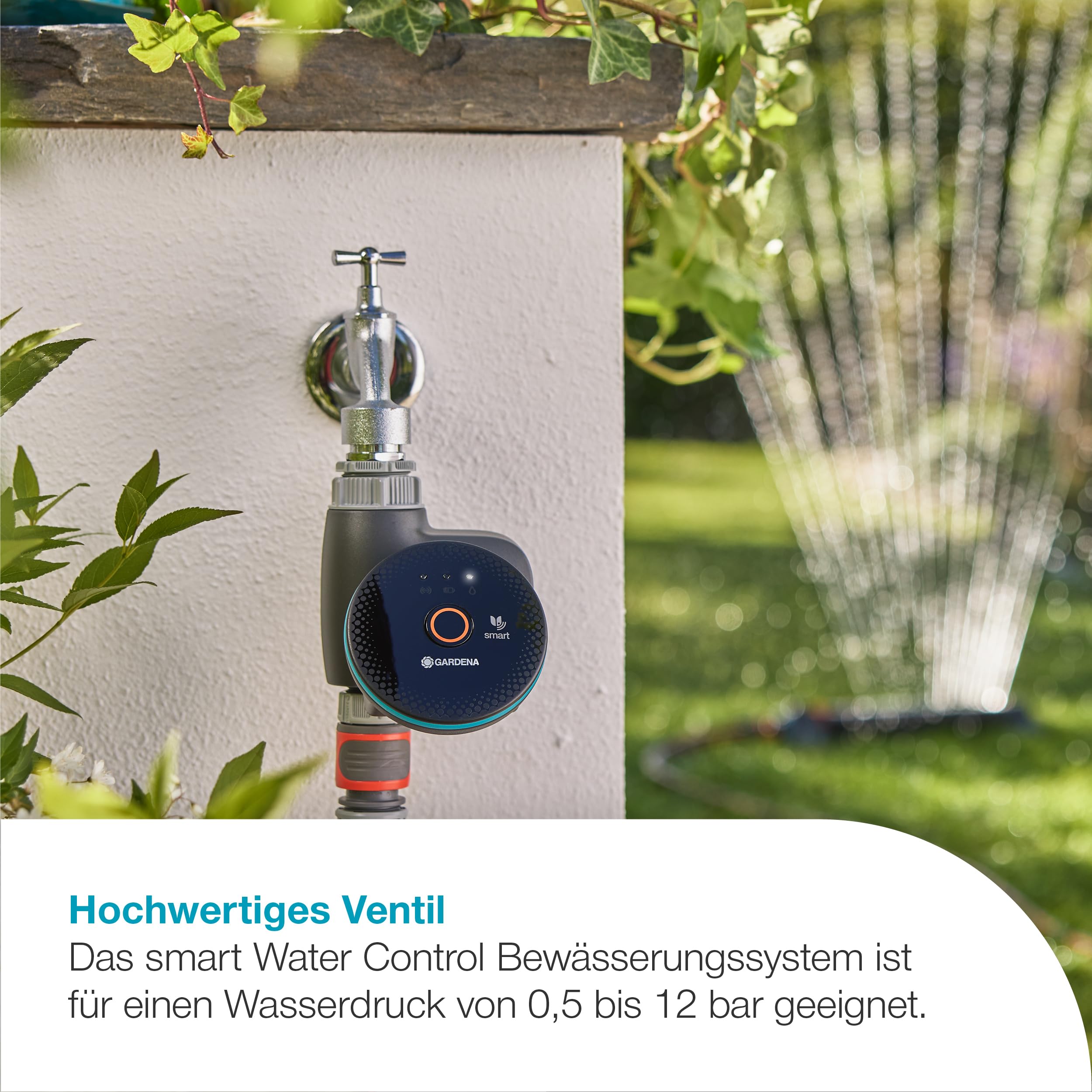 Gardena smart Water Control Bewässerungssteuerung; smart: Datengesteuerte Bewässerung*, Smart Home Integration*, Clevere Bewässerung, Hochwertige Ventiltechnik, Frostwarnung* (19033-20)