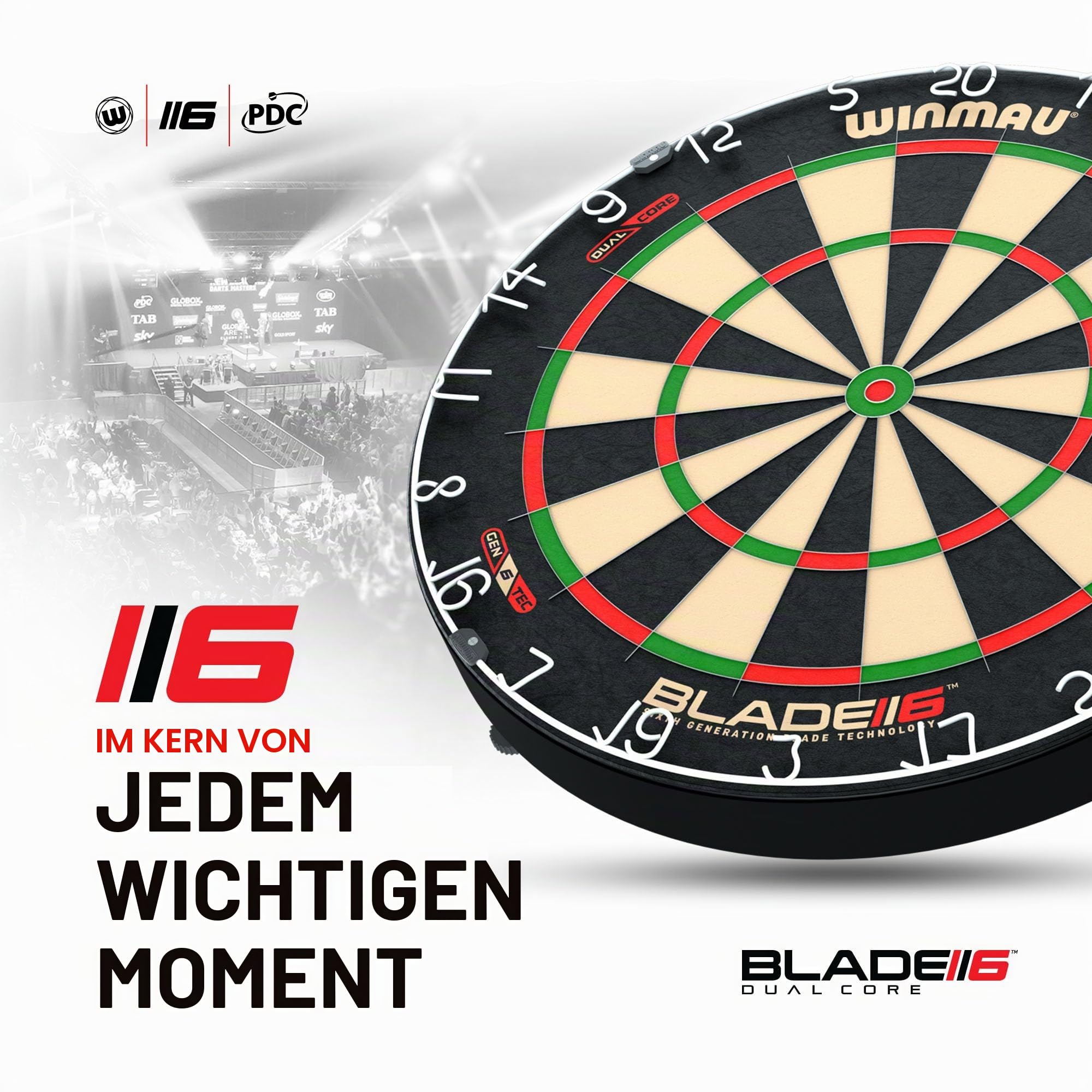 WINMAU Darts Blade 6 Dual Core Professional Dartboard mit Offiziellen Tournament-Spezifikationen | Versteckt von The PDC