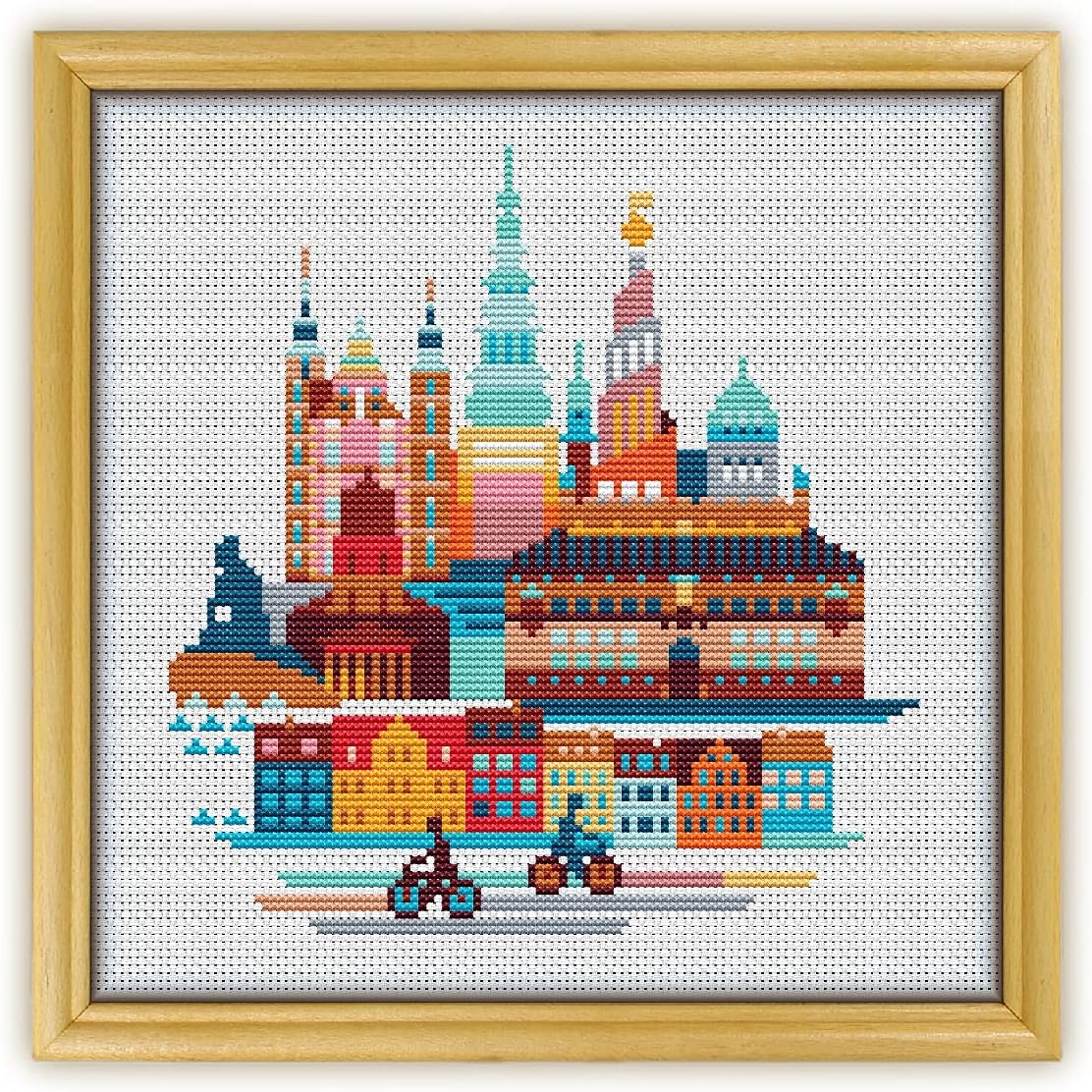 Copenhagen K917 Counted Cross Stitch KIT#3. Threads, Needles, Fabric, Embroidery Hoop and Printed Color Pattern Inside. Embroidery Pattern