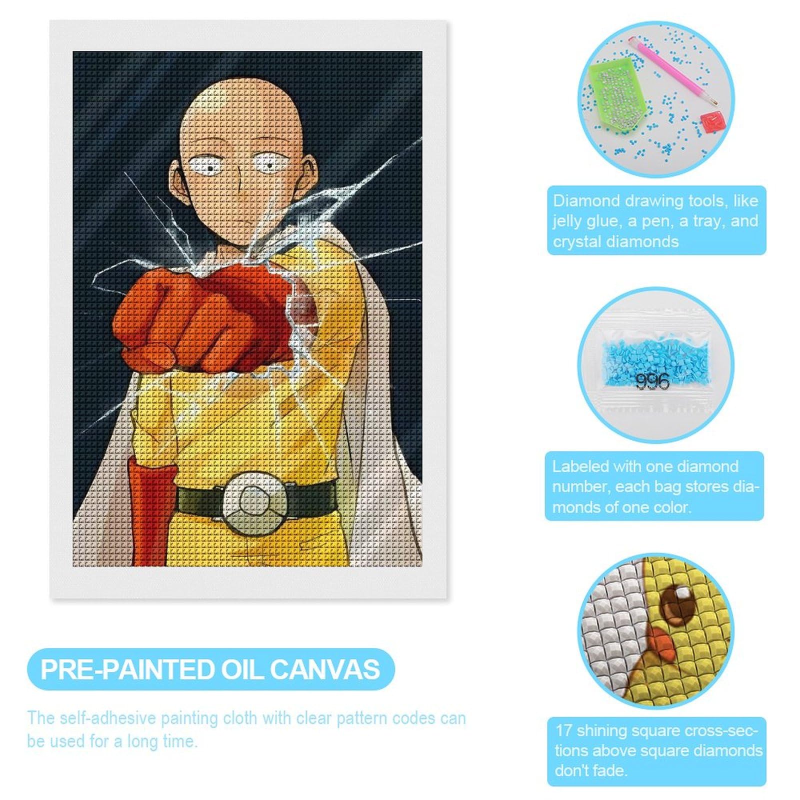 Amazon | ワンパンマン One Punch Man5Dダイヤモンドアート