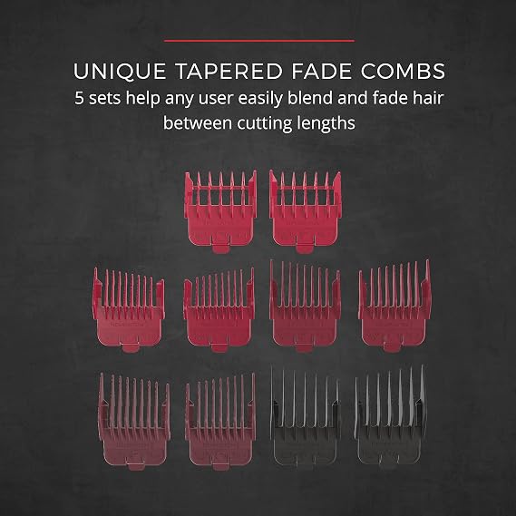 Remington Easy Fade Haircut Kit, Hair Clippers for Men, Tapered and Standard Fixed Combs, Travel Case Included, Black