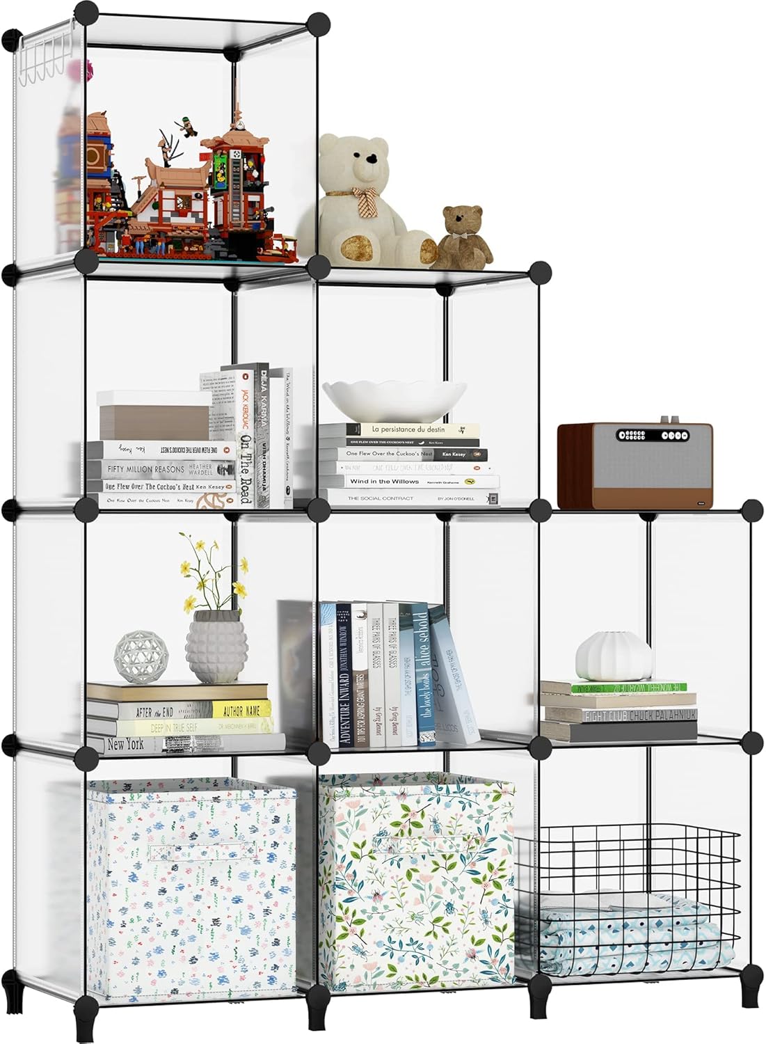 HOMIDEC Cube Bookcase, 9 Cube Storage Unit Bookshelf Storage Cube