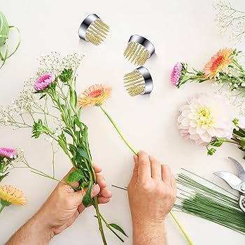 Gold Pins PATIKIL 0.9" Flower Frogs Ikebana Kenzan, 3 Pcs Flower Arranger Tool Flower Frogs For Arrangements Vase