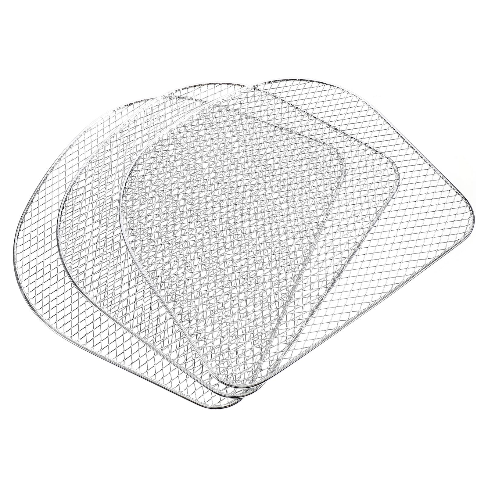 3 Pezzi Rete in Acciaio Inox per Friggitrice ad Aria, Accessorio per Sfaldatura e Forno Elettrico Struttura Resistente e Facile da Pulire