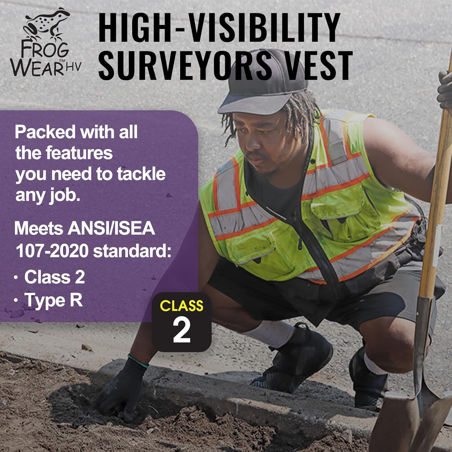 Global Glove GLO-099 Premium High-Visibility Surveyors Safety Vest, Lightweight and Breathable, Zipper Closure, 9 Pockets - Image 2