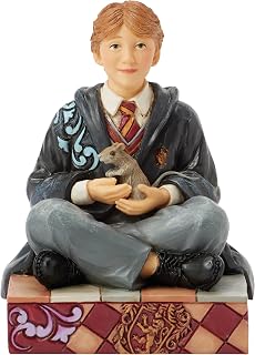 Enesco Harry Potter by Jim Shore Ron Weasley Holding Scabbers The Rat Figurine, 4.13 Inch, Multicolor