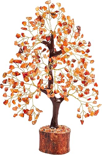 Colgante de árbol de la vida bonsái de cornalina, cristal curativo de chakras, decoración del hogar, sala de estar, buena suerte, regalo de oficina,