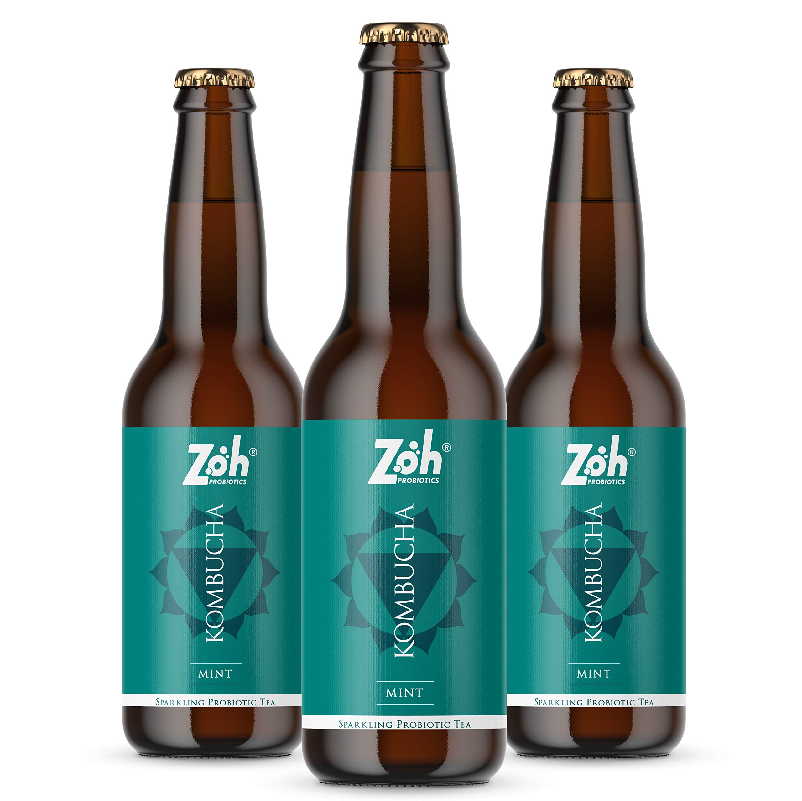 Buy Zoh Probiotics Mint Kombucha (330 ml, Pack of 3) Tea with