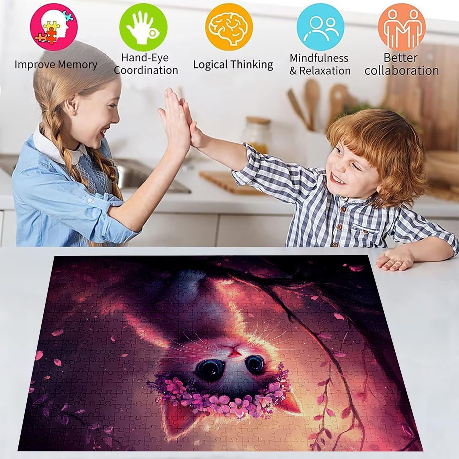 Puzzle 3000 elementów kot puzzle dla dorosłych korona 122 x 81 cm unikalne rzemiosło klasyczne 3D drewniana układanka do rodzinnych gier biznesowych, układanka zrób to sam do dekoracji ścian domu
