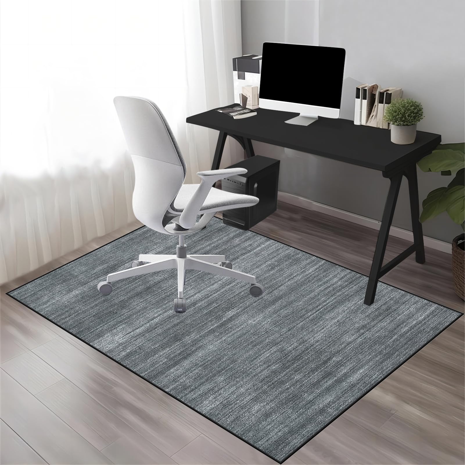 Bodenschutzmatte Gaming für Hartböden & Teppich Kratzfest rutschfest Gaming Stuhl Unterlage Stuhlunterlage Gaming Bodenmatte Bürostuhl Unterlage Computerstuhl Teppiche Stuhlmatten 140 x 160 cm