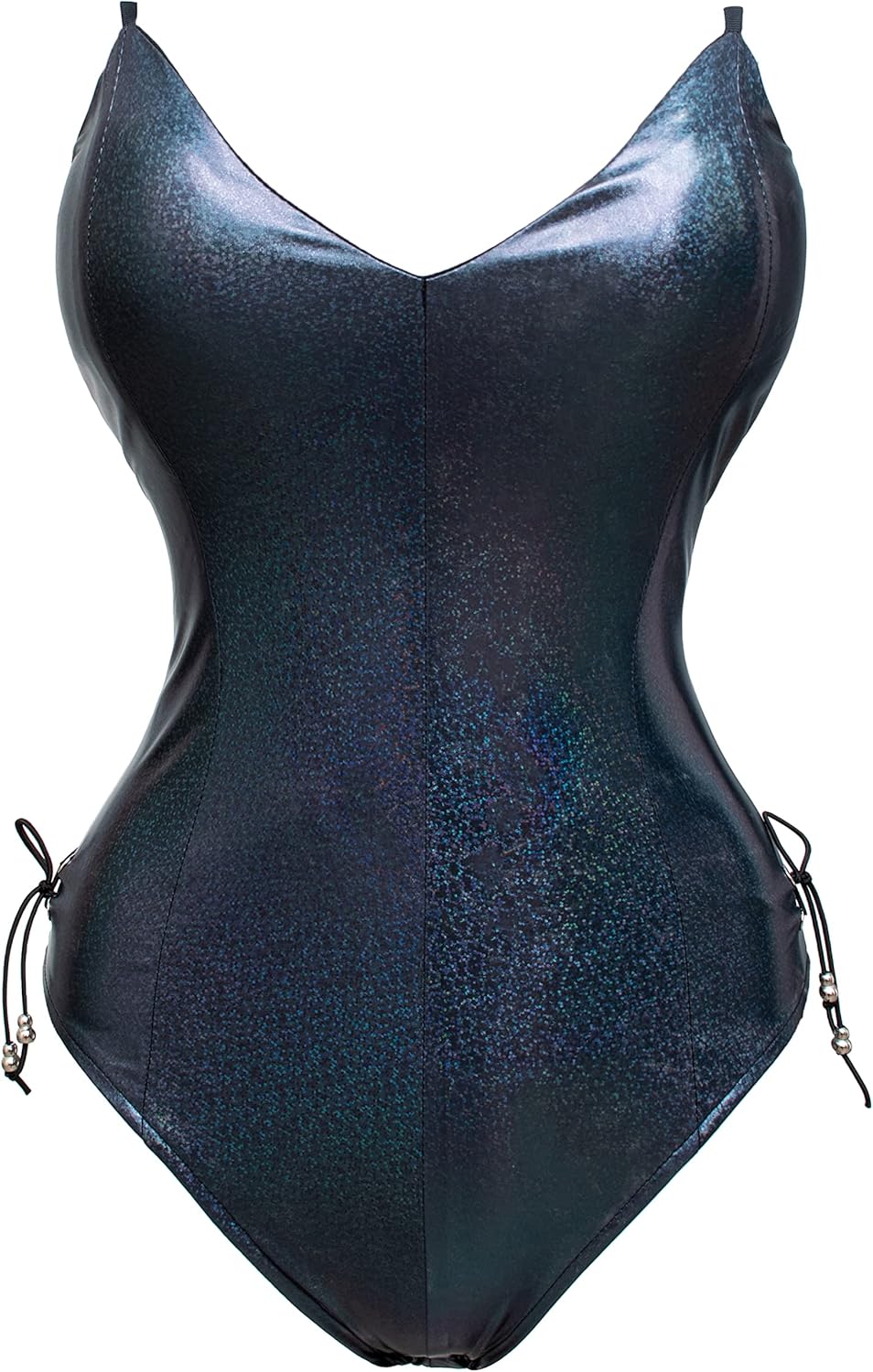 Womens Bunny Costume Girl Bodysuit Holographic Shining Suit Sparkle Costume Senpai Cosplay Bodysuit One Piece stockings Set - Image 2