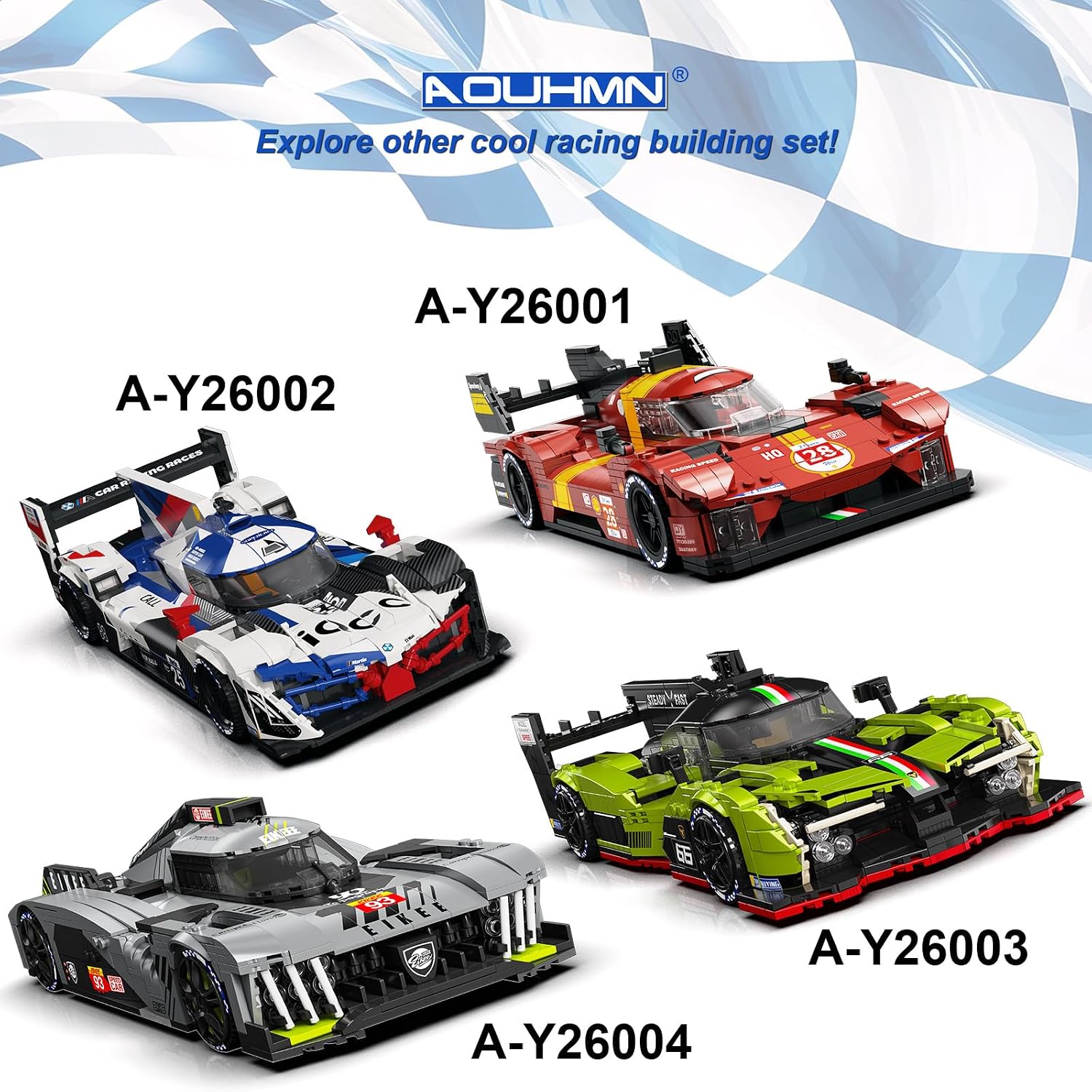 Le 8X6 Hybrid Hypercar Building Set for Adults, Collectible 1:16 Scale Race Car Model, Racing DIY Craft for Display and Play, Ideal Gift for Birthdays and Fans, (1,028 PCS, A-Y26004)