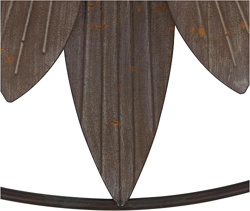 Miniatura 9 de Deco 79 Decoración de pared de metal con cara sonriente y rayos curvos, 33 x 1 x 33 pulgadas, cobre