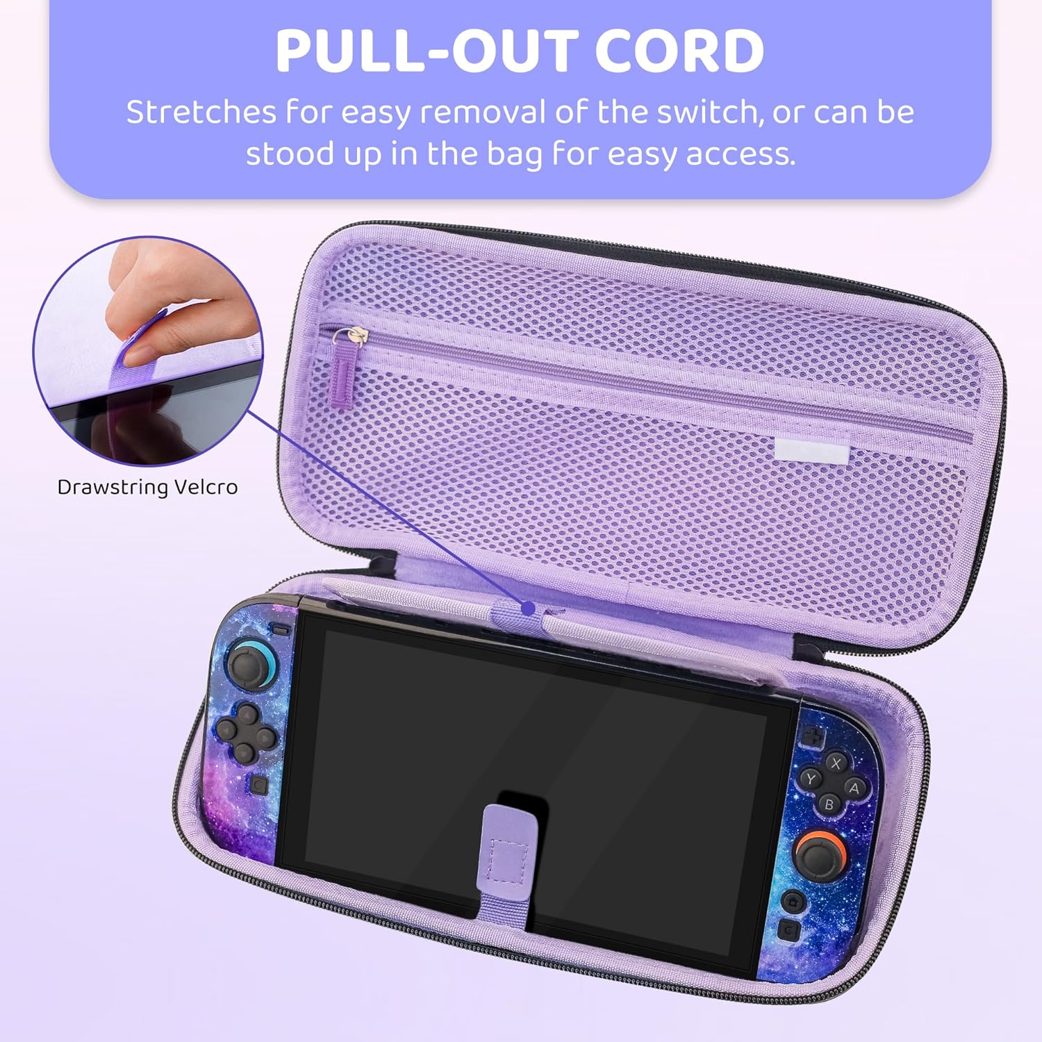 FANPL Cute Case Bundle for Nintendo Switch 2 Accessories, Travel Carrying Cover for Switch 2 with Hard Skin, Adjustable Strap, Screen Protector, Thumb Grip Caps (Starry Sky) - Image 6