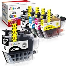 GPC Image LC3111-4PK Brother Ink lc3111 Compatible with Genuine Brother LC3111-4PK + LC3111BK 5 Pack High Capacity Ink Cartridge LC3111 Printer Ink DCP-J572N J577N J582N J978N J998DN J973N J982N J982N