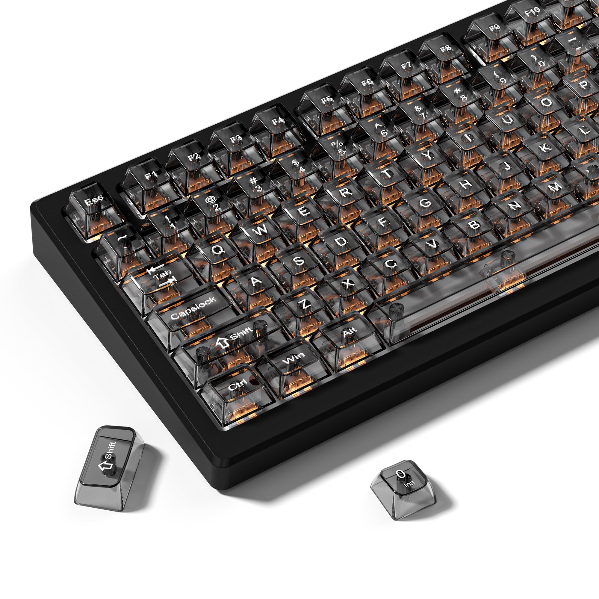 Amazon | ブラッククリア キーボードキーキャップ、透明キーキャップ