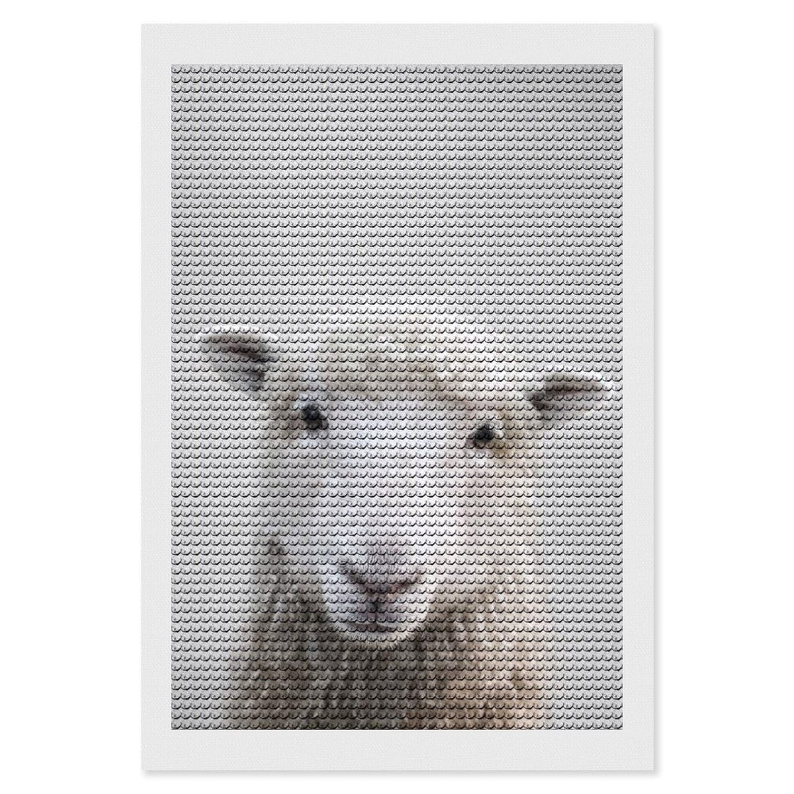 Junmoney Sheep Colorful Diamond Art Kit 8"x12", Modern Decor, Farmhouse Decor, Home Wall Art, Festive Craft Gift, Handmade Wall Decor