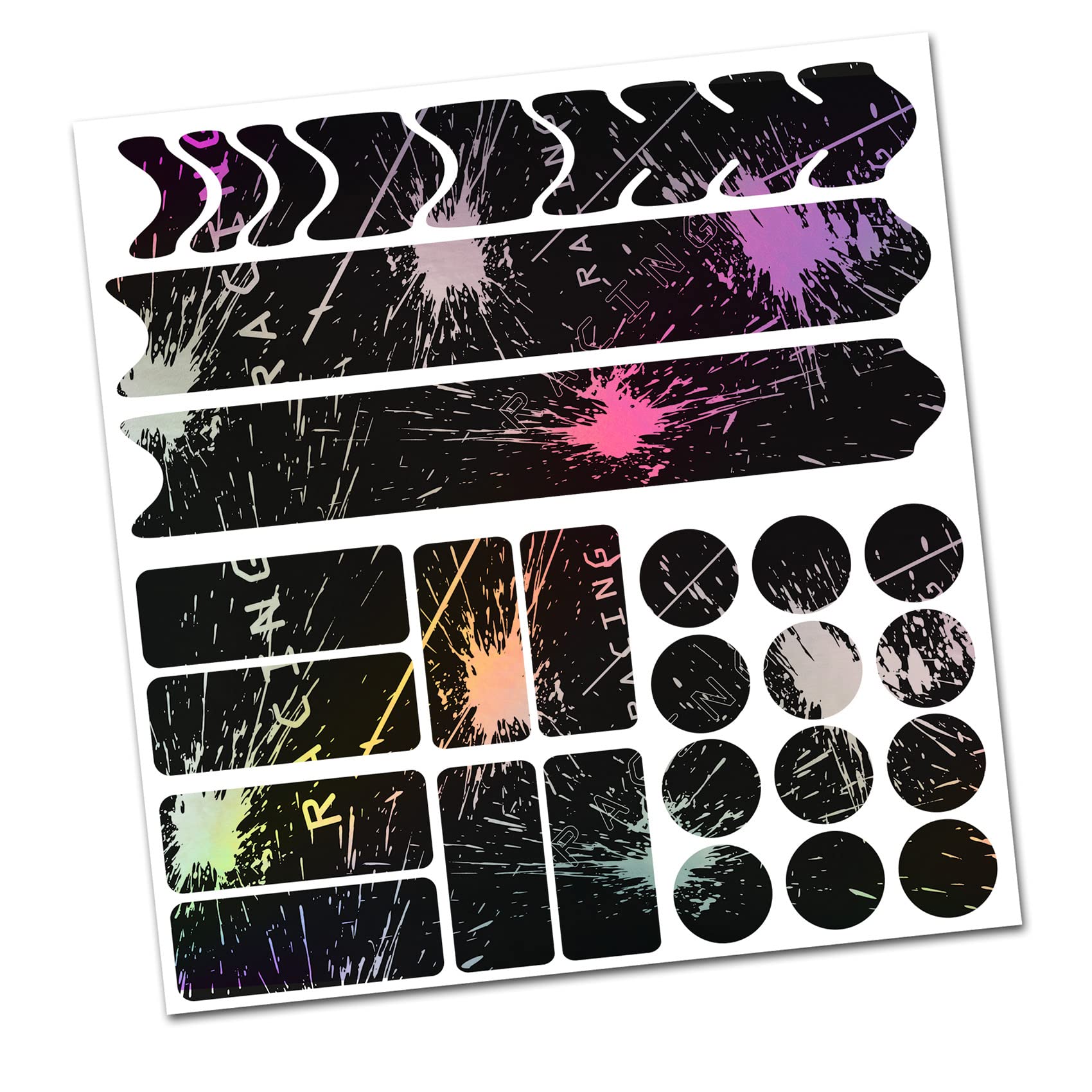 ochrona ramy roweru, folia ochronna na tylne trójkątne uchwyty, naklejka ochrona na ramy z karbonu MTB BMX, folia chroniąca lakier R159 R161 (10 Racing Hologram)