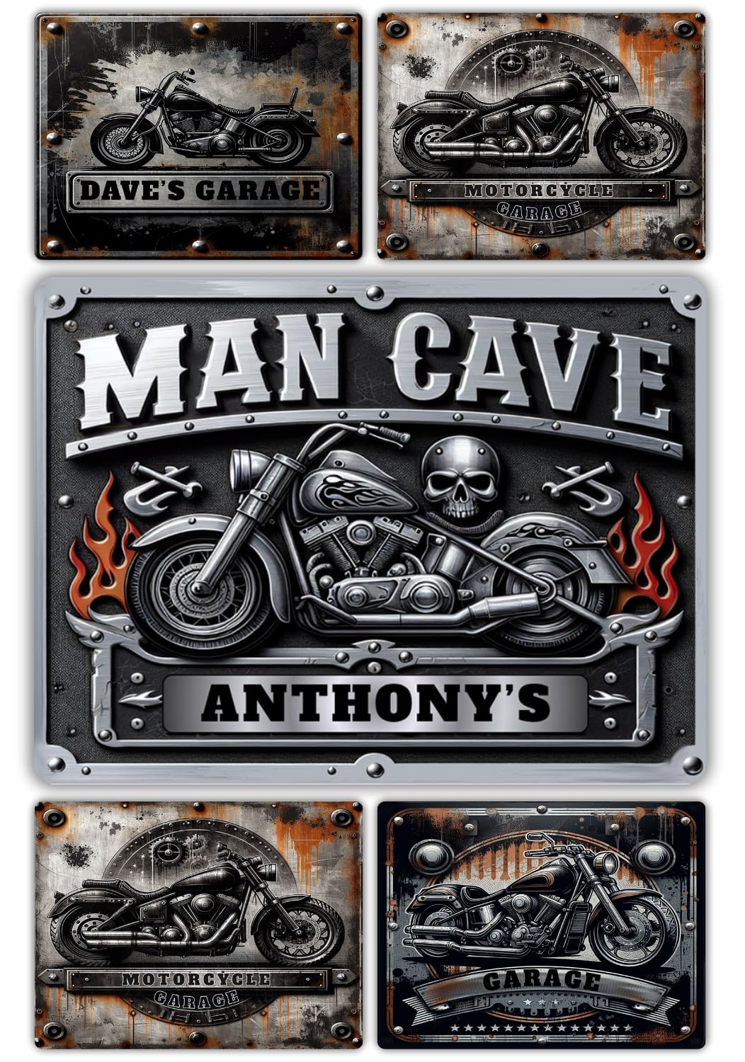 Personalised Metal Signs - Custom Plaque for Home Decor, Wall Art, Man Cave, Door, House, Shed, Bedroom (Motorbike Racing Bike) — image 1