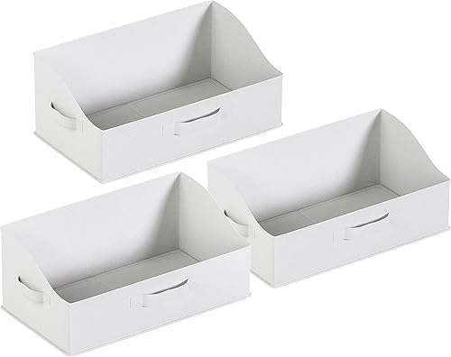 Ornavo Home Paquete de 3 contenedores de almacenamiento plegables trapezoidales grandes, cesta de almacenamiento plegable de tela, organizador de