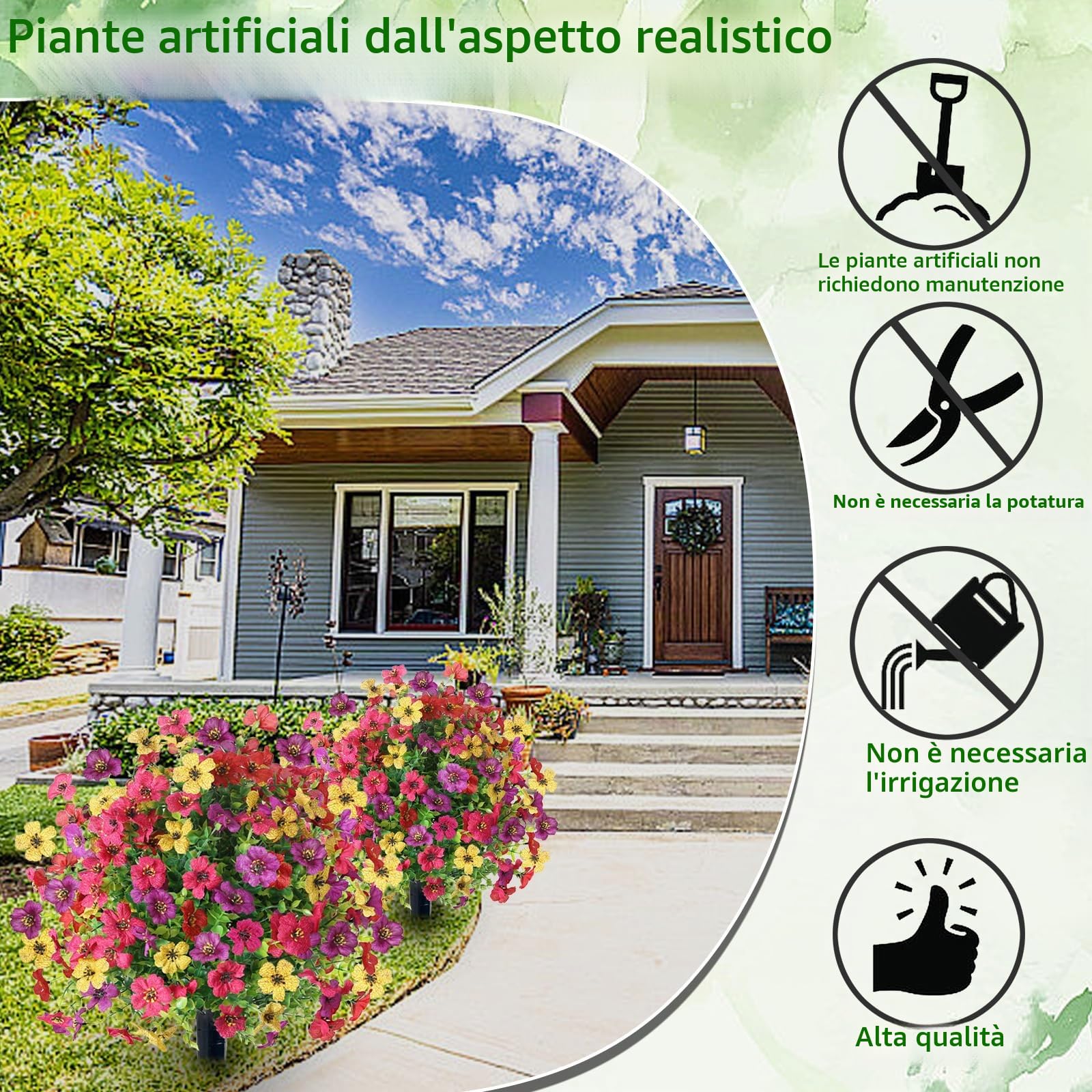 2 Pezzi Bossi Finto Esterno 60 cm Bosso Artificiale con Picchetto Piante Finte Arte Topiaria Alberi Arbusti e Cespugli Finti Resistenti ai Raggi UV per Balcone Terrazza Giardino Deco, Colorato