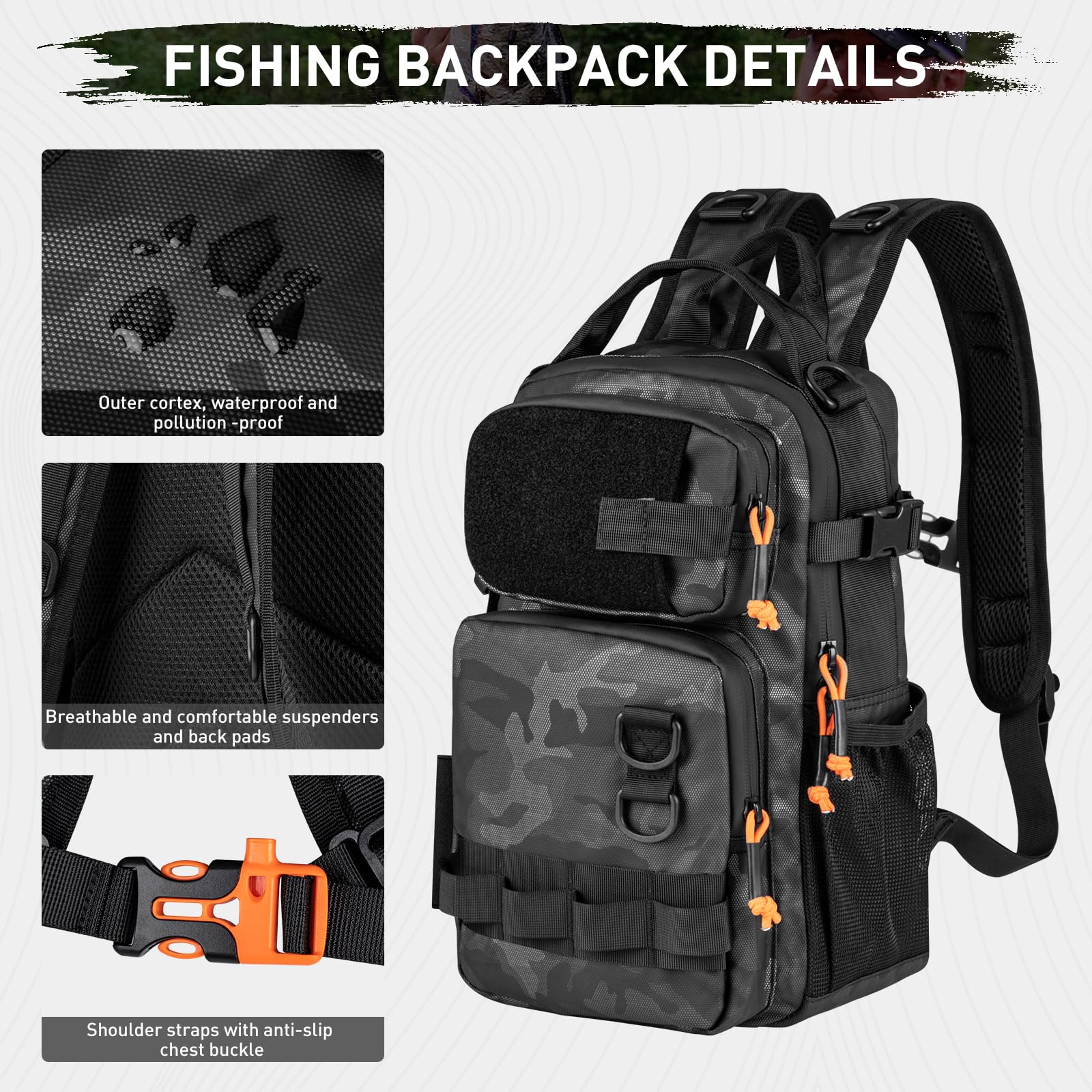 THKFISH Kit di attrezzi da pesca, zaino e scatola per attrezzatura con attrezzatura inclusa, esche, ami e piombini, kit di accessori, pinze, pinza per labbro, attrezzatura da pesca e regalo da pesca