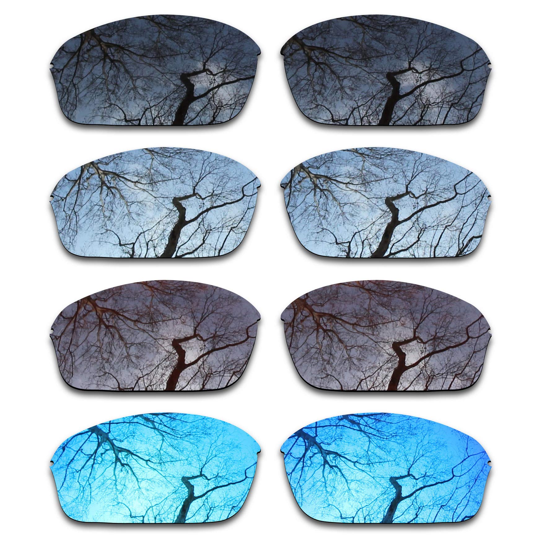 ToughAsNails Set of 4 Polarized Replacement Lenses for Oakley Half Wire 2.0 Pack-BSBI1