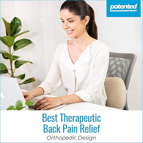 Miniatura 2 de RELAX SUPPORT RS1 Almohada de apoyo lumbar  Soporte de respaldo para silla de oficina  Cojín de silla para dolor de espalda utiliza tecnología