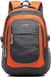 ProEtrade Backpack Bookbag for College Sturdy Travel Business Hiking Fit Laptop Up to 15.6 Inch Multi Compartment Gifts for Men Women Night Light Reflective (Orange)