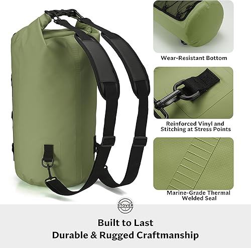 Miniatura 4 de STOVER Bolsa seca impermeable de 51025304055L, mochila enrollable con funda para teléfono, kayak, senderismo, campamento, barco, hombres y mujeres