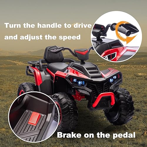 Miniatura 3 de Juguete eléctrico de 24 V para niños, asiento espacioso para niños con motor de doble accionamiento, velocidad máxima de 6 Mph, marcha adelante y