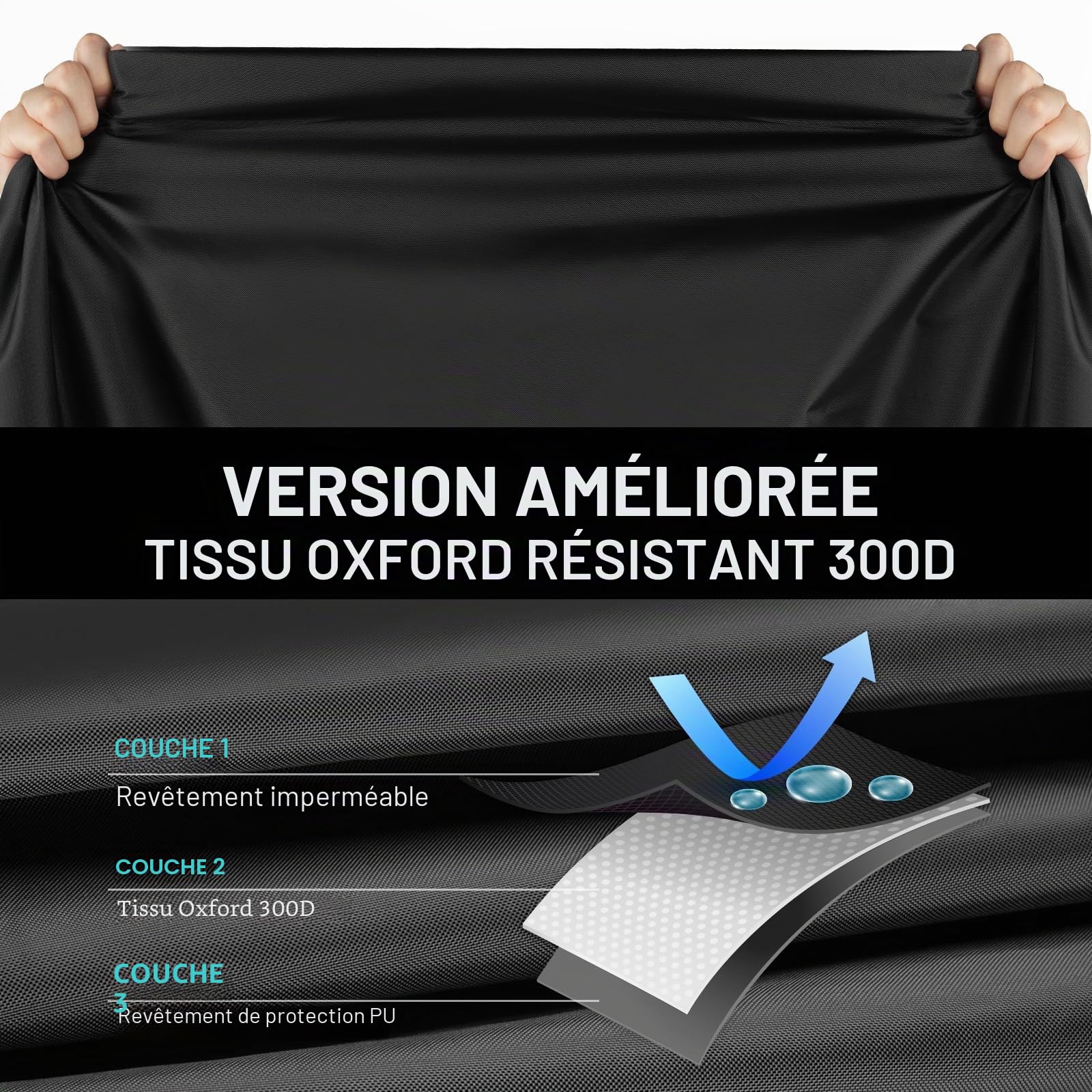 Favoto Housse de Protection Imperméable pour Moto, Couverture de Moto Oxford 300D Contre Soleil Pluie Poussière Vent Neige pour Motocyclettes et Scooters Électriques avec Boîte Arrière, 220x105x130cm