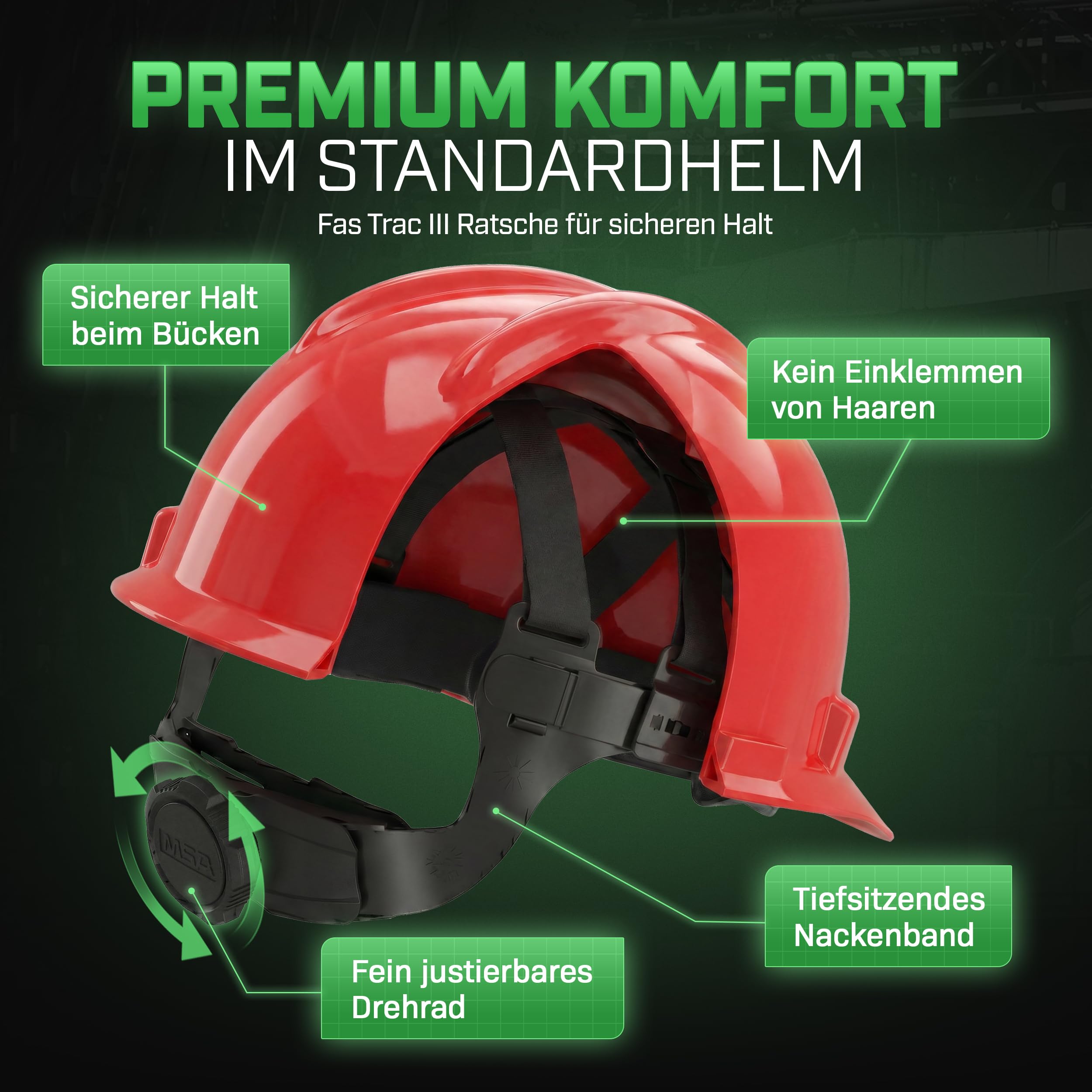 MSA V-Gard Bauhelm - unbelüfteter Schutzhelm für Baustelle & Elektriker - Leichter Helm nach DIN EN 397 für die Arbeit