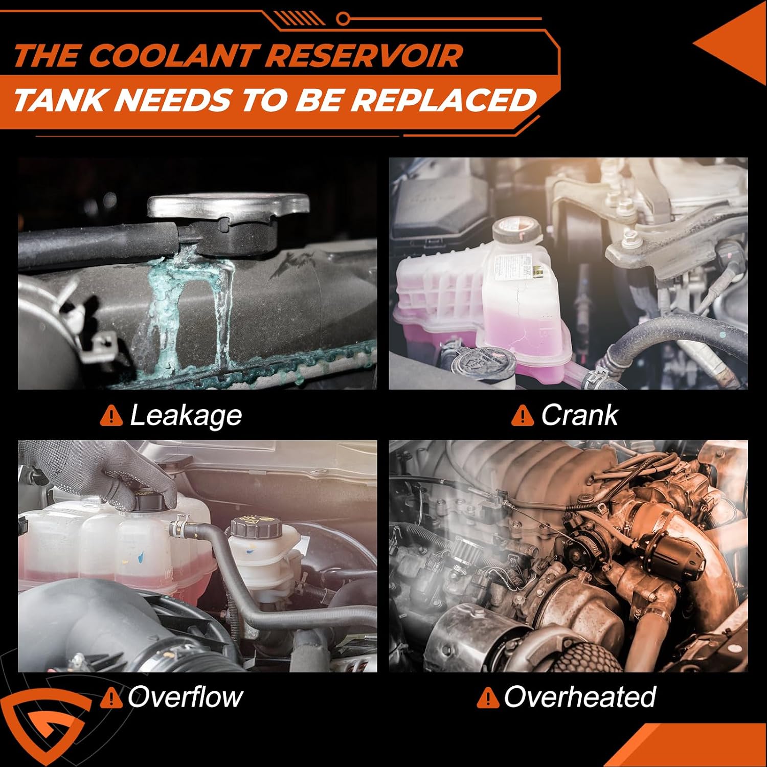 GEARLAST Coolant Reservoir Tank for BMW E90 E92 328i 335i 2006-2013 X1 Z4 | Coolant Overflow Tank & Radiator Reservoir, #Replace 17137607482 17137640514 17137567462 Expansion Tank w/Cap
