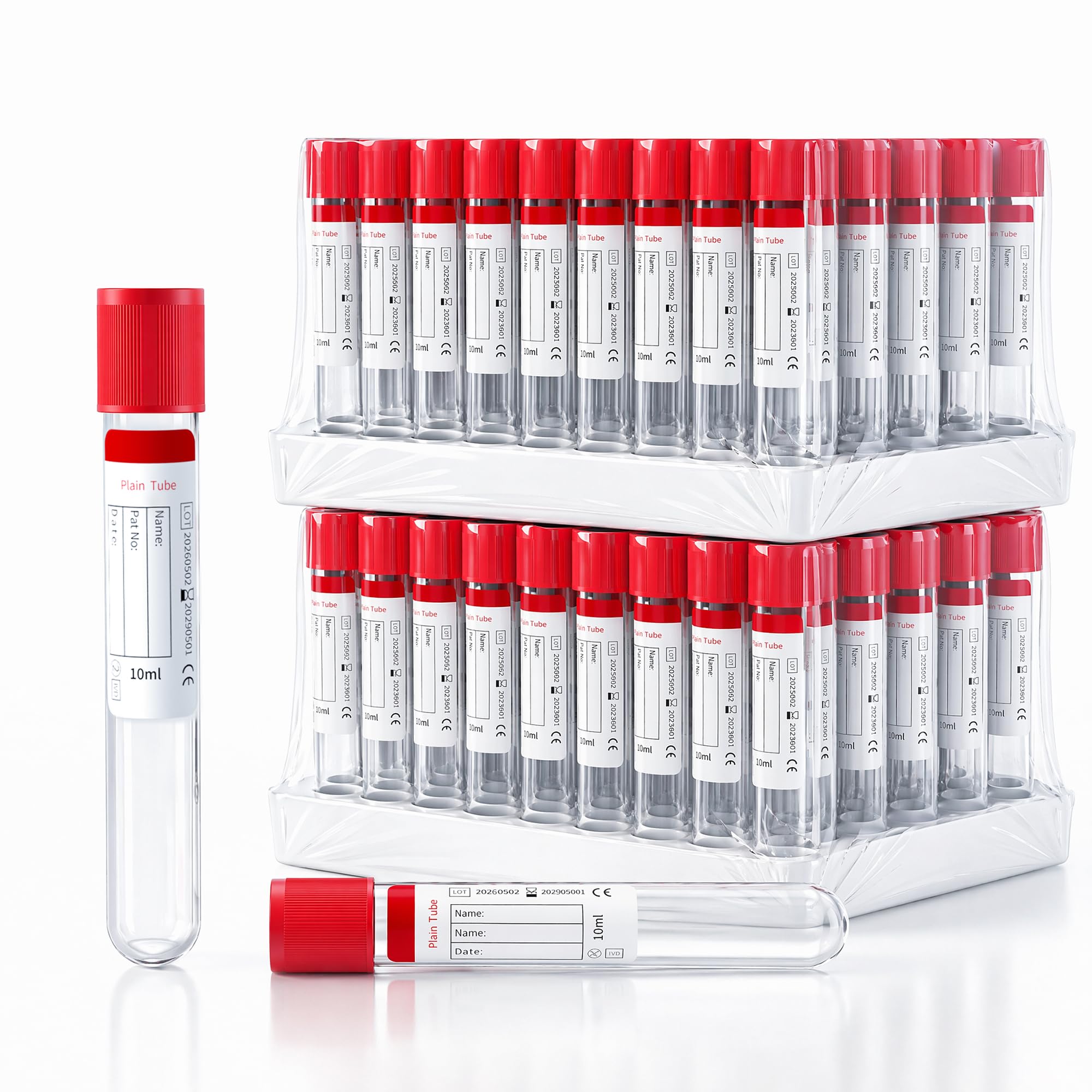 Lab Sample Tubes - 100 Pcs 10ml -10