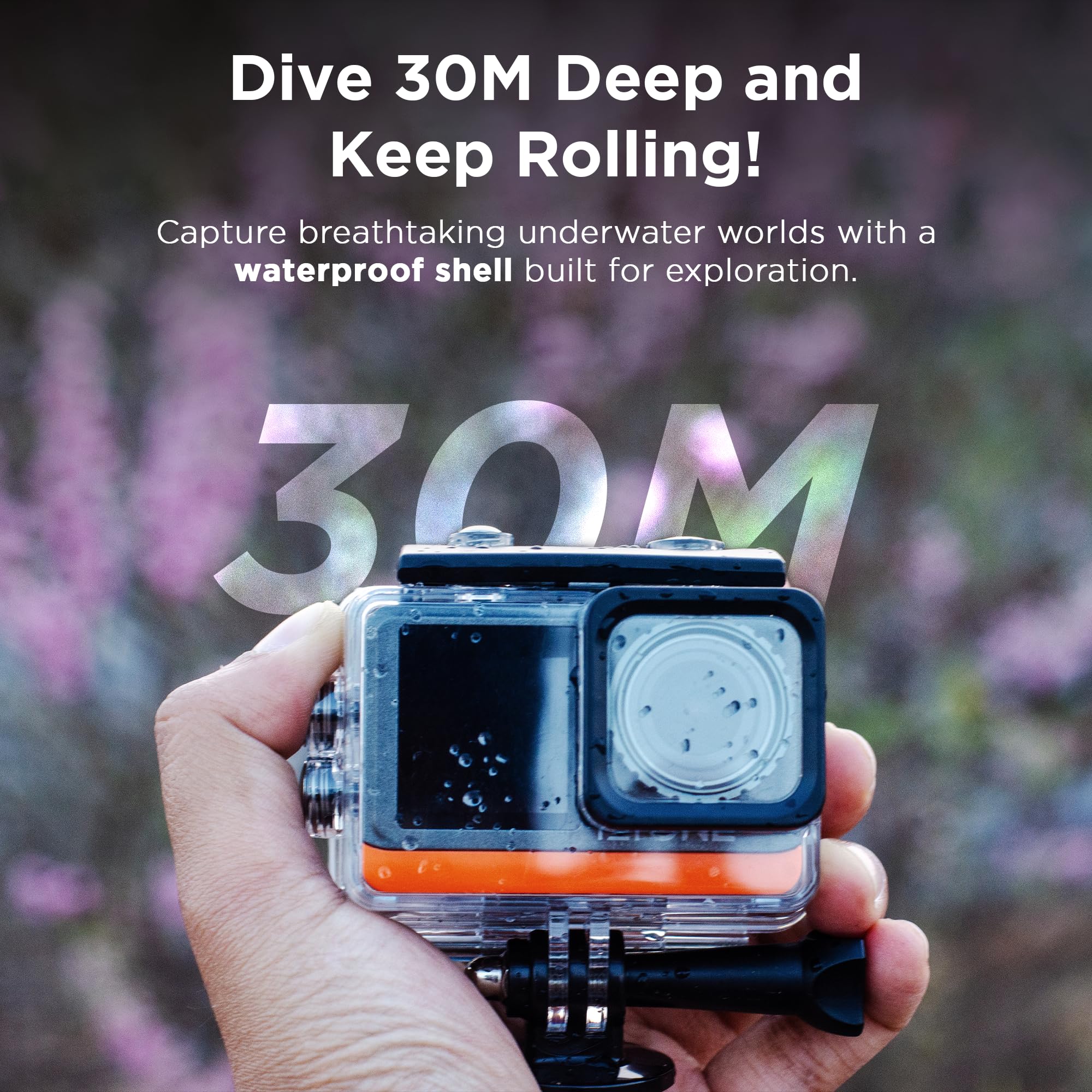 IZI One Lite 5K Action Camera - 4K 60FPS 50MP Ultra HD Action Cam, Dual Screen, EIS Stabilization, 170° Wide Angle, 30M Waterproof, 2-Battery - 180 mins Action, 256GB SD Card Support Action Camera. - Image 10 thumbnail