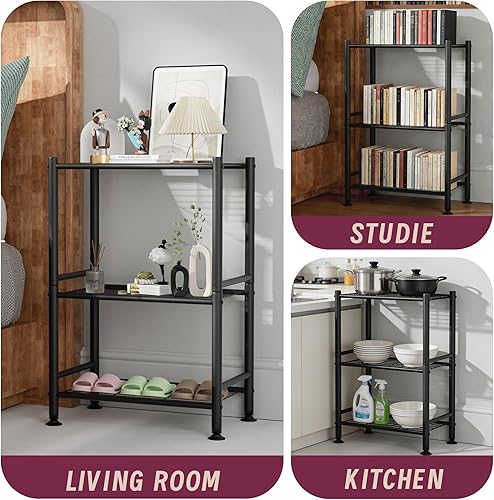 Miniatura 7 de Soporte para plantas de 3 niveles para interiores, soportes de metal para plantas al aire libre para patio, ahorro de espacio, estante escalonado