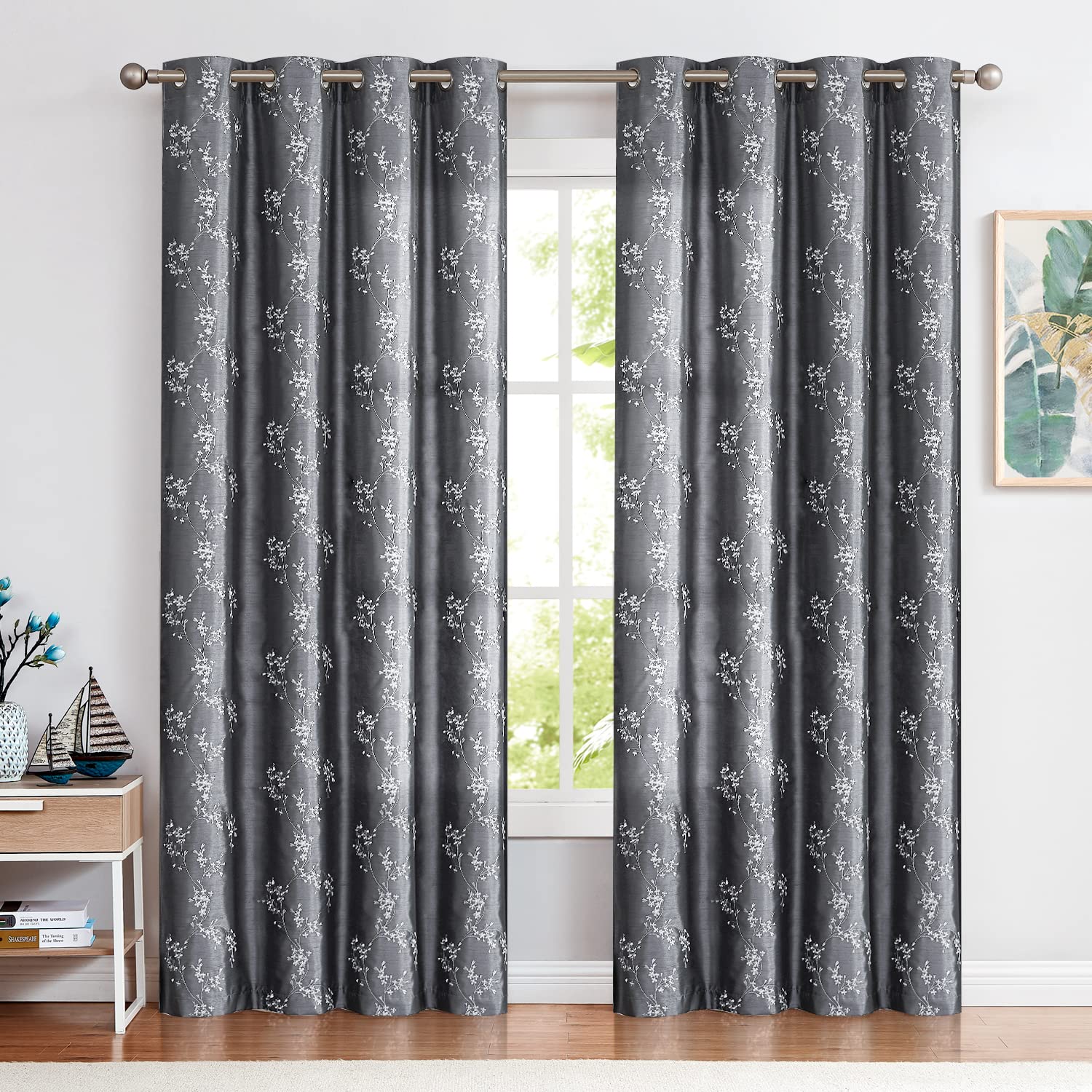 花柄グレー遮光カーテン 31095105T1.jpg